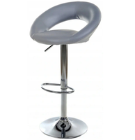 Hoker Focus Szary – Nowoczesne krzesło barowe obrotowe chromowane