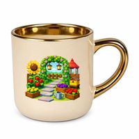 Grow a garden - elegancki kubek na prezent Beżowy OGRÓD DZIAŁKA KWIATY