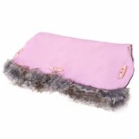 Mufka do wózka, wodoodporna rękawica z futerkiem różowa