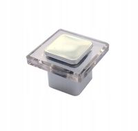 Uchwyt meblowy Gałka glass kryształ + chrom wkręty