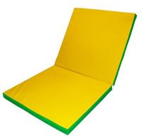Materac gimnastyczny Gamma 200x100x5 cm składany dwuczęściowy zielono-żółty