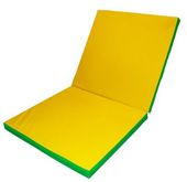 Materac gimnastyczny Gamma 200x100x5 cm składany dwuczęściowy zielono-żółty