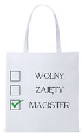 Torba Biała Eco Shopper Dla Magistra Prezent Z Nadrukiem Ze Zdjęciem
