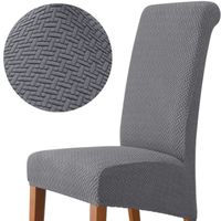 POKROWIEC NA KRZESŁO ŻAKARD ANTYPOŚLIZGOWY SZARY