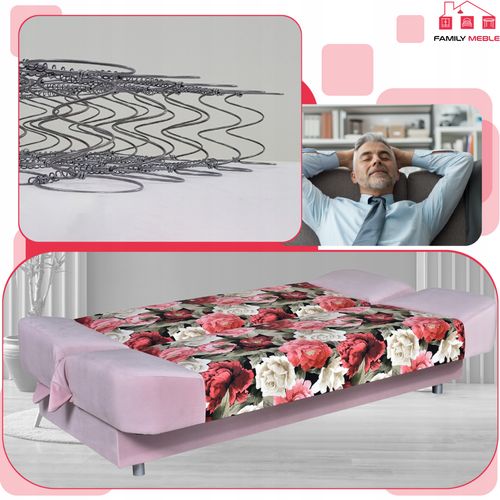 Kanapa sofa Sara Print Duo rozkładana wersalka spania bonell łóżko na Arena.pl