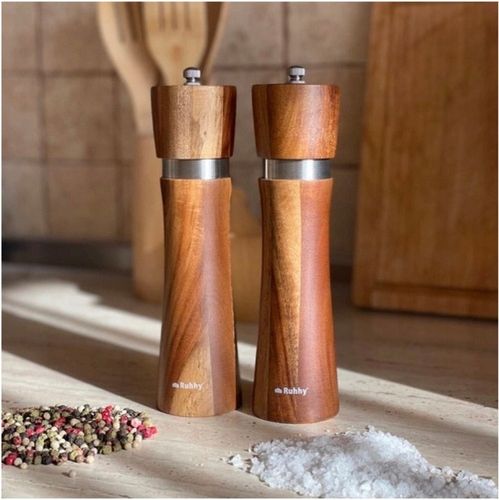 Młynek ręczny do soli i pieprzy DREWNIANY Ruhhy 2 sztuki na Arena.pl