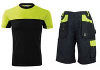 SPODENKI ROBOCZE KRÓTKIE SZORTY URGENT MOCNE UBRANIE ZESTAW KOSZULKA