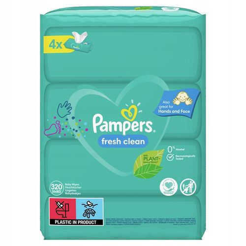 Chusteczki nawilżane PAMPERS Fresh Clean 4x 80 szt. na Arena.pl