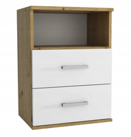 SZAFKA NOCNA Z SZUFLADAMI ARTISAN/BIAŁY 48x65 nowoczesna szafka do sypialni