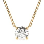 naszyjnik z żółtego złota 585 z diamentem (brylantem) 0,15 ct lab
