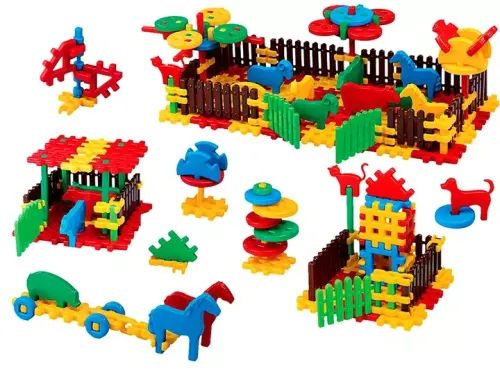 Klocki konstrukcyjne 240 elementów. Wiejska zagroda na Arena.pl