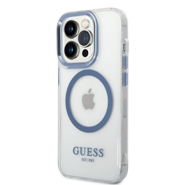 Etui Guess do iPhone 14 Pro Max, Niebieski, MagSafe zdjęcie 2