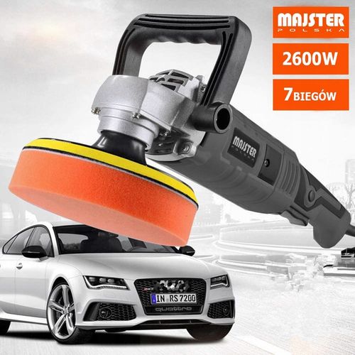 POLERKA SAMOCHODOWA SZLIFIERKA Z REGULACJĄ OBROTÓW + ZESTAW GĄBEK + FILC na Arena.pl