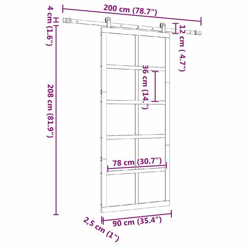 Drzwi przesuwne Brązowy 90 x 208 cm Lite drewno sosnowe na Arena.pl