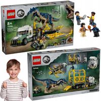 KLOCKI JURASSIC WORLD DINOMISJE CIĘŻARÓWKA DO TRANSPORTU ALLOZAURA PREZENT