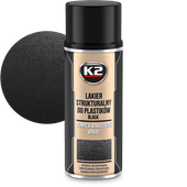 K2 BUMPER FARBA LAKIER STRUKTURALNY W SPRAY DO PLASTIKU PLASTIKÓW CZARNY
