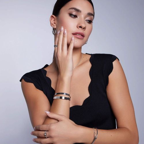 srebrna bransoletka sztywna bangle - bsc6468 na Arena.pl