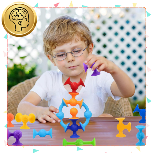 silikonowe klocki konstrukcyjne z przyssawkami 48 el dla dzieci edukacyjne na Arena.pl