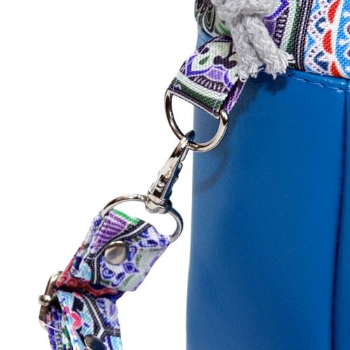 Torebka Sakiewka Niebieska z Geometrycznym Wzorem – Handmade na Arena.pl