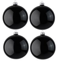 DUŻE Bombki Szklane Choinkowe 12 cm CZARNY POŁYSK BŁYSZCZĄCE super efekt