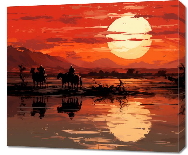 Obraz 70x60cm Zachód Słońca na Prerii zdjęcie 1