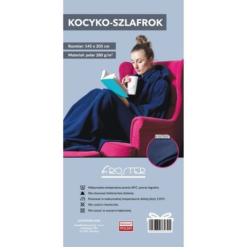 Kocyko-szlafrok - Granatowy na Arena.pl