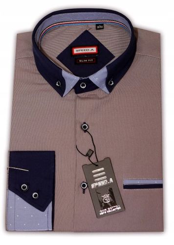 Mc4 Koszula męska ŚLIWKOWE PASKI slim fit 40/41 na Arena.pl