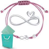 Bransoletki dla dziewczynek srebrna nieskończoność bransoletka na sznurku