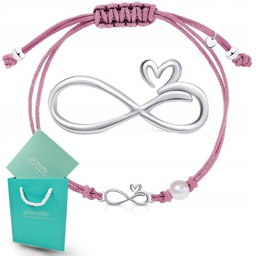 Bransoletki dla dziewczynek srebrna nieskończoność bransoletka na sznurku na Arena.pl