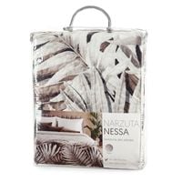 Narzuta beżowa 170x210 NESSA nowoczesna drukowana kapa tłoczona