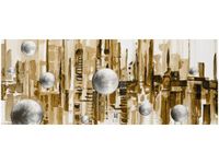 100X40CM MIASTO ZE SNU SEPII OBRAZ DREWNO