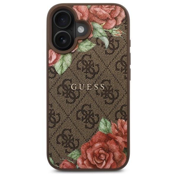 Guess GUHMP16SP4ROPEMCW iPhone 16 6.1" brązowy/brown hardcase 4G Flowers zdjęcie 3