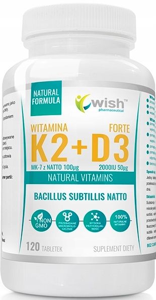WISH Witamina K2+D3 forte kości, odporność 120tab. zdjęcie 1