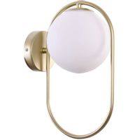 Kinkiet ścienny CORDEL 21-73440 metalowa szklana kula ball mosiężna biała