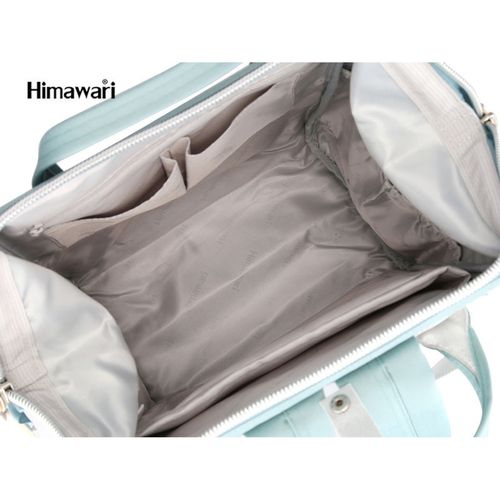 pojemny plecak na laptopa w kolorze ecru i miętowym z portem usb - himawari na Arena.pl