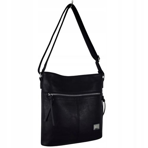 Torebka Damska Listonoszka Czarna Torba Worek Na Ramię Długi Pasek Lekka A5 na Arena.pl