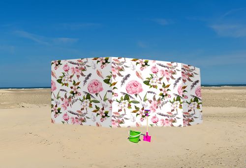 PARAWAN PLAŻOWY Piwonie z indywidualnym napisem 4 PANELE 67.4 na Arena.pl