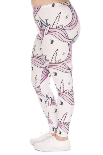 LEGGINSY PLUS SIZE WHITE UNICORNS na Arena.pl