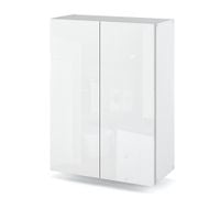 Szafka Łazienkowa Wisząca Nad Umywalkę 60cm Zamykana Biały Wysoki Połysk