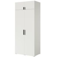 Szafa uchylna z nadstawką Napoli 2D 100 Biała (czarny uchwyt)