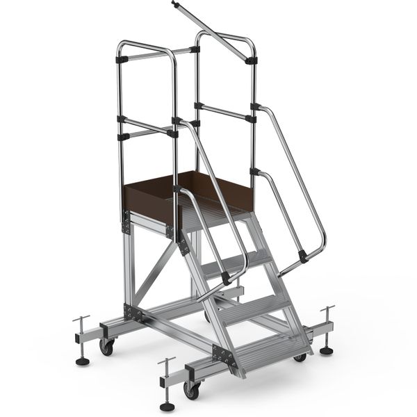 Drabina magazynowa podest jezdny HIGHER 87PRO 8703 3 stopnie + podest zdjęcie 1