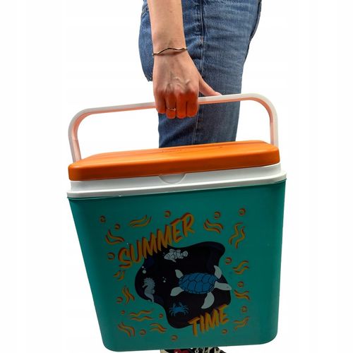 Przenośna LODÓWKA TURYSTYCZNA 24L na Wkłady Mrożące, SOLIDNY uchwyt na Arena.pl