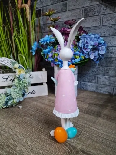 FIGURKA WIELKANOCNY ZAJĄC KRÓLIK z kurą zdjęcie 5