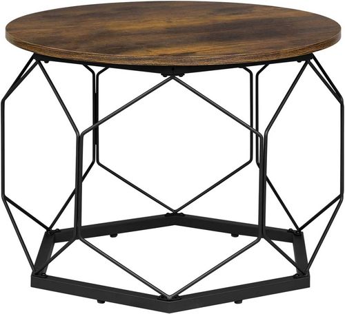 Stolik kawowy okrągły metalowa rama stoliczek boczny na Arena.pl