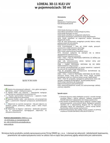 KLEJ UV DO TWORZYW PLEXI PVC LOXEAL 30-11 50 ml na Arena.pl