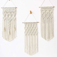 makrama gobelin ścienny boho beżowy 3szt