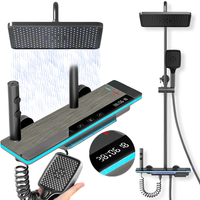 ZESTAW PRYSZNICOWY KOLUMNA NATRYSKOWA Z BATERIĄ DESZCZOWNICA 4w1 SREBRNY