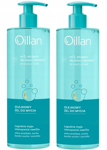 Oillan Olejkowy żel do mycia do twarzy i ciała 400ml Zestaw 2 sztuk !!! na Arena.pl