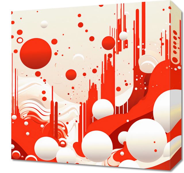 Obraz 40x40cm Krwiście Czerwone Wibracje zdjęcie 1