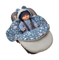 ŚPIWOREK OTULACZ FOTELIK WÓZEK NOSIDŁO WAFEL MIĘTA BAWEŁNA GRANAT POLANA